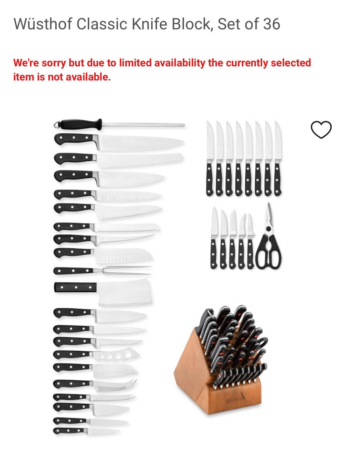 Wusthof Classic 36pc Knife Set With Block
