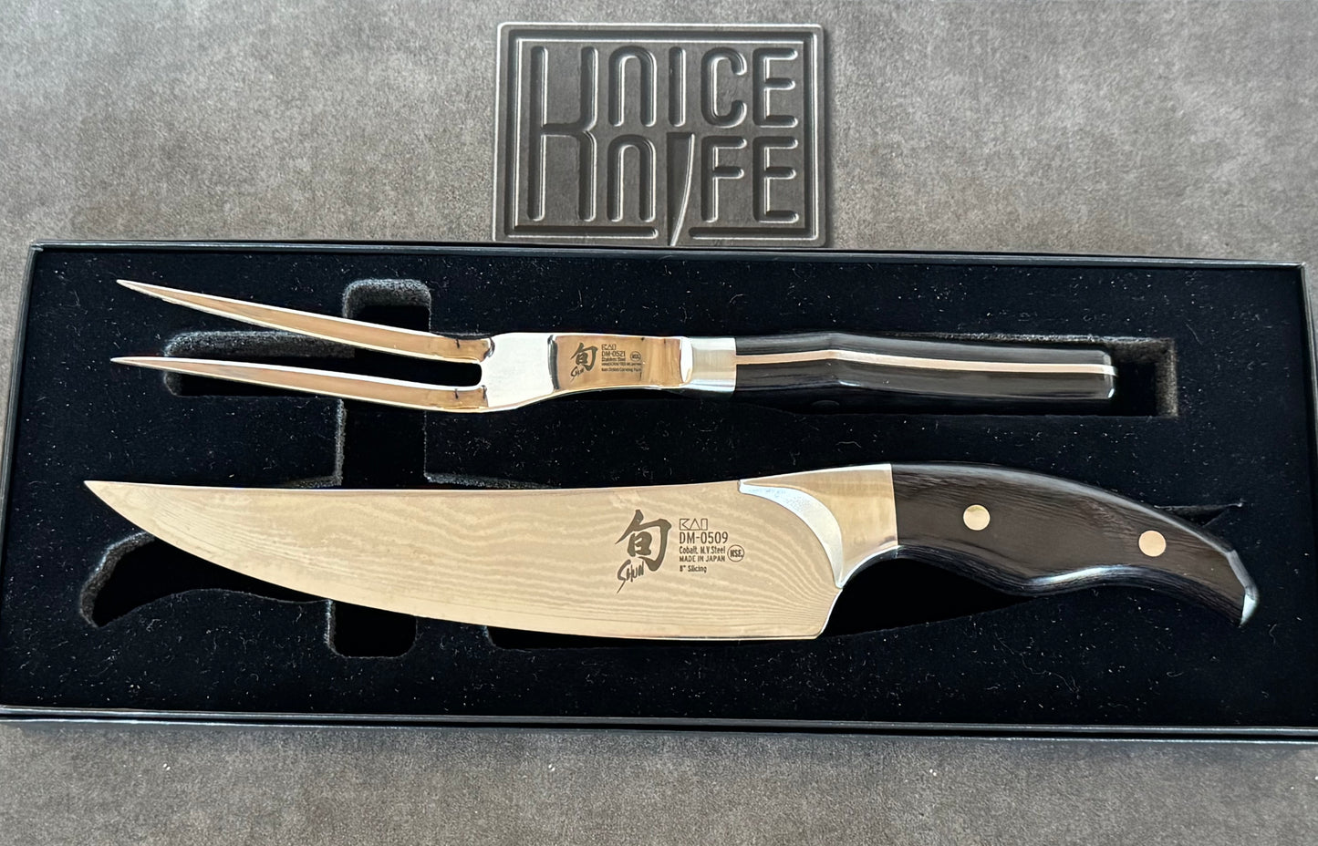 Shun Ken Onion 2pc Carving Set - 8” Slicing + Carving Fork