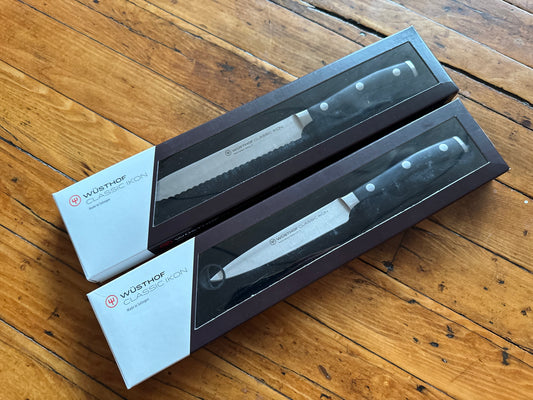 Wusthof Classic Ikon 4.5” Paring & 5” Serrated Knife Set - RESERVED